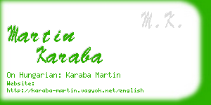 martin karaba business card